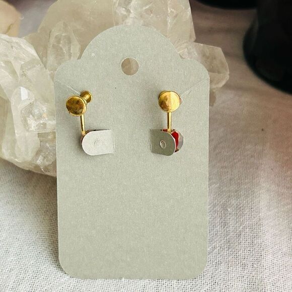 Howlite Scull Day Of the Dead Halloween Dangle Earrings Non-Pierced - Picture 3 of 4